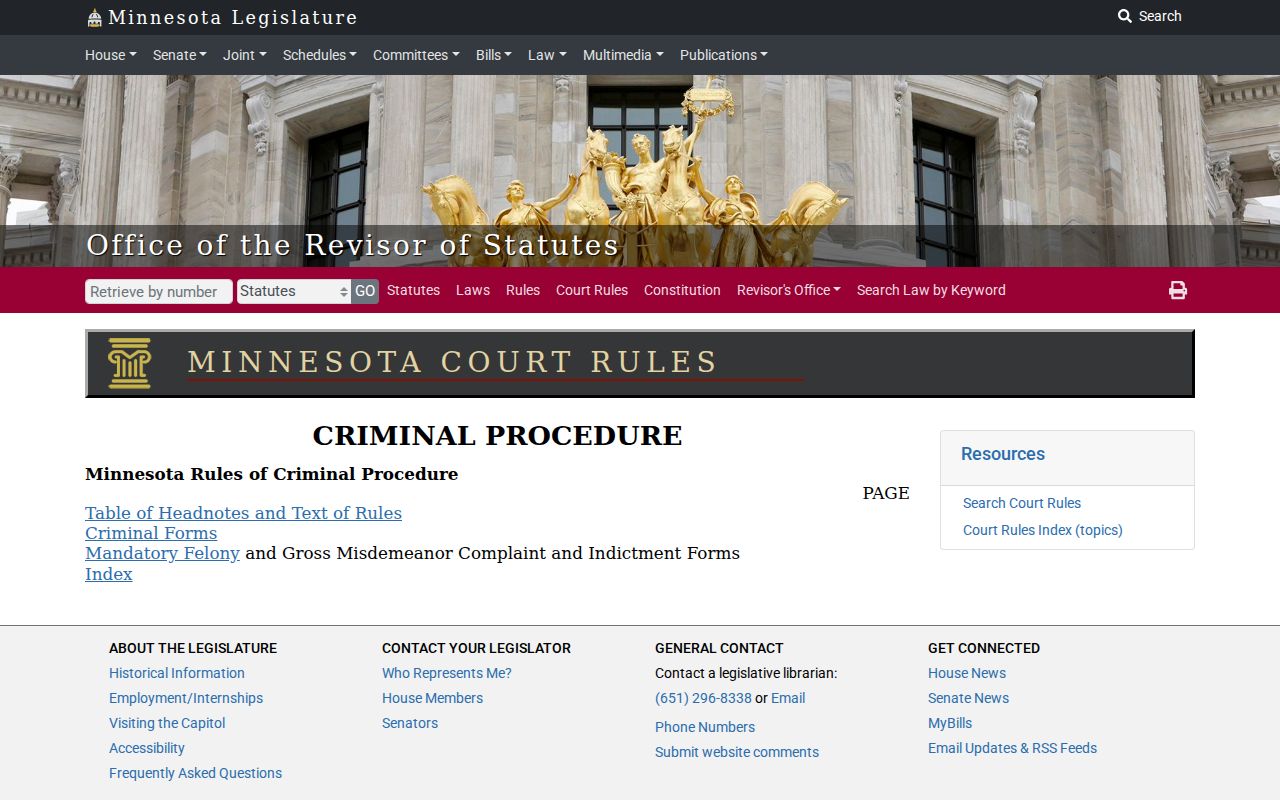 Norman County criminal docket Minnesota criminal rules source