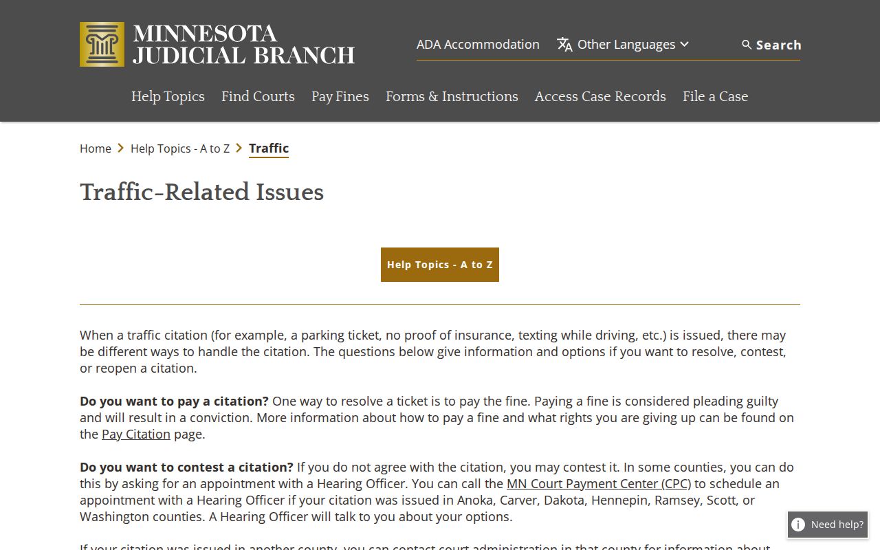 Norman County traffic court records Minnesota traffic issues resource