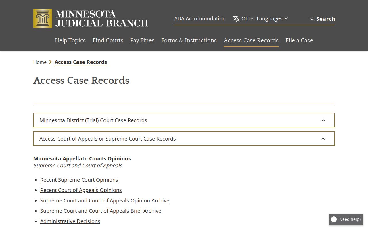 Norman County court records public access source