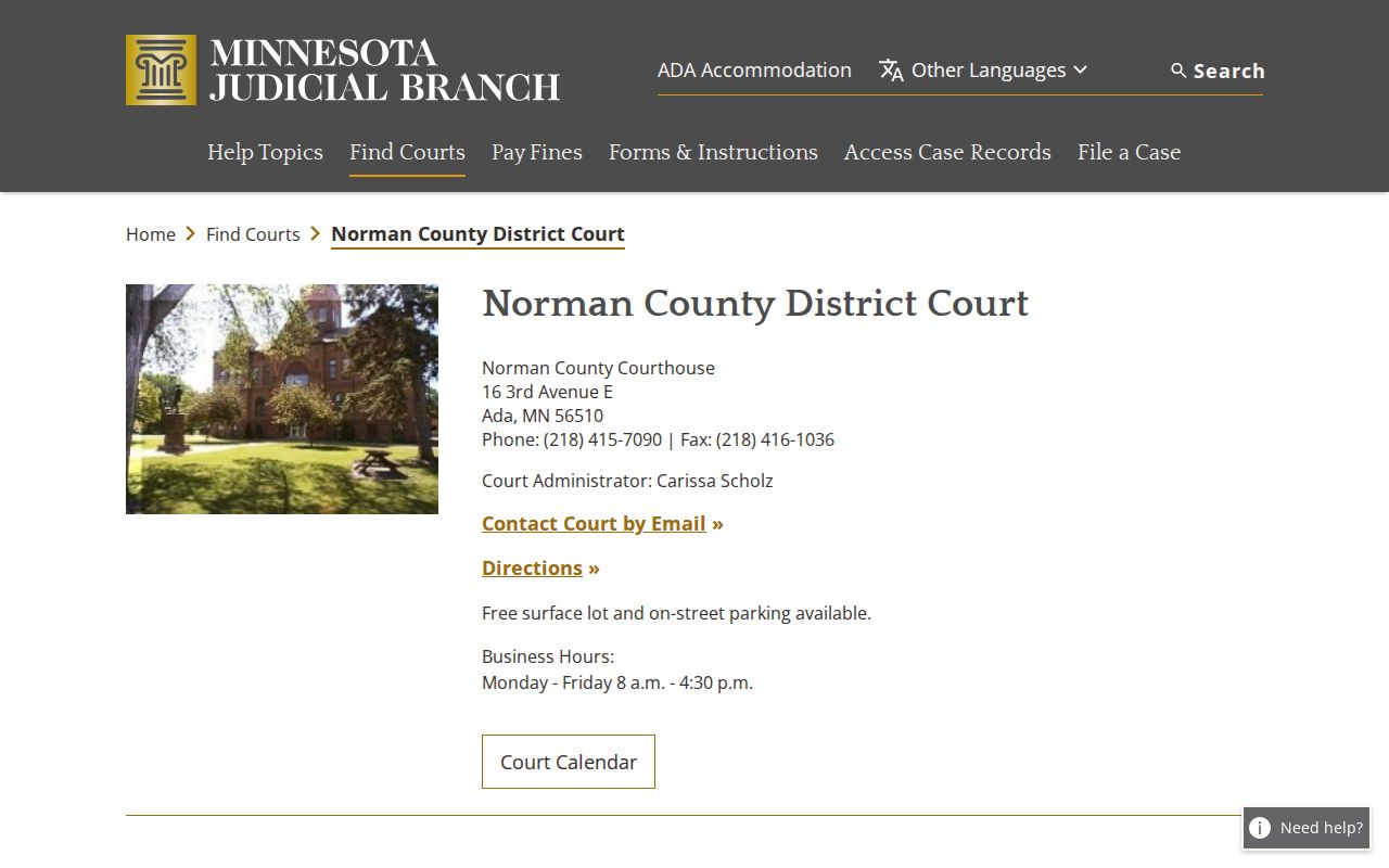 Norman County court docket District Court source