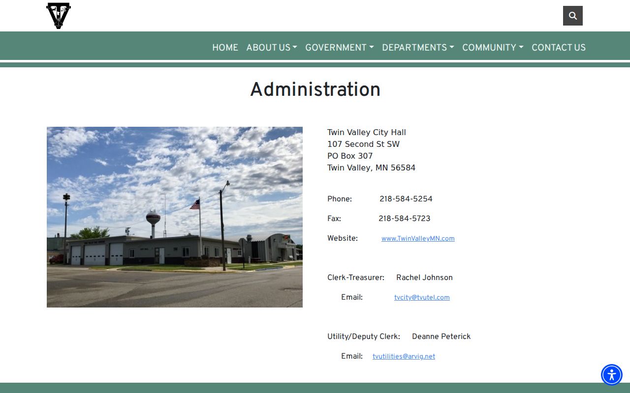 Twin Valley court docket source showing city administration