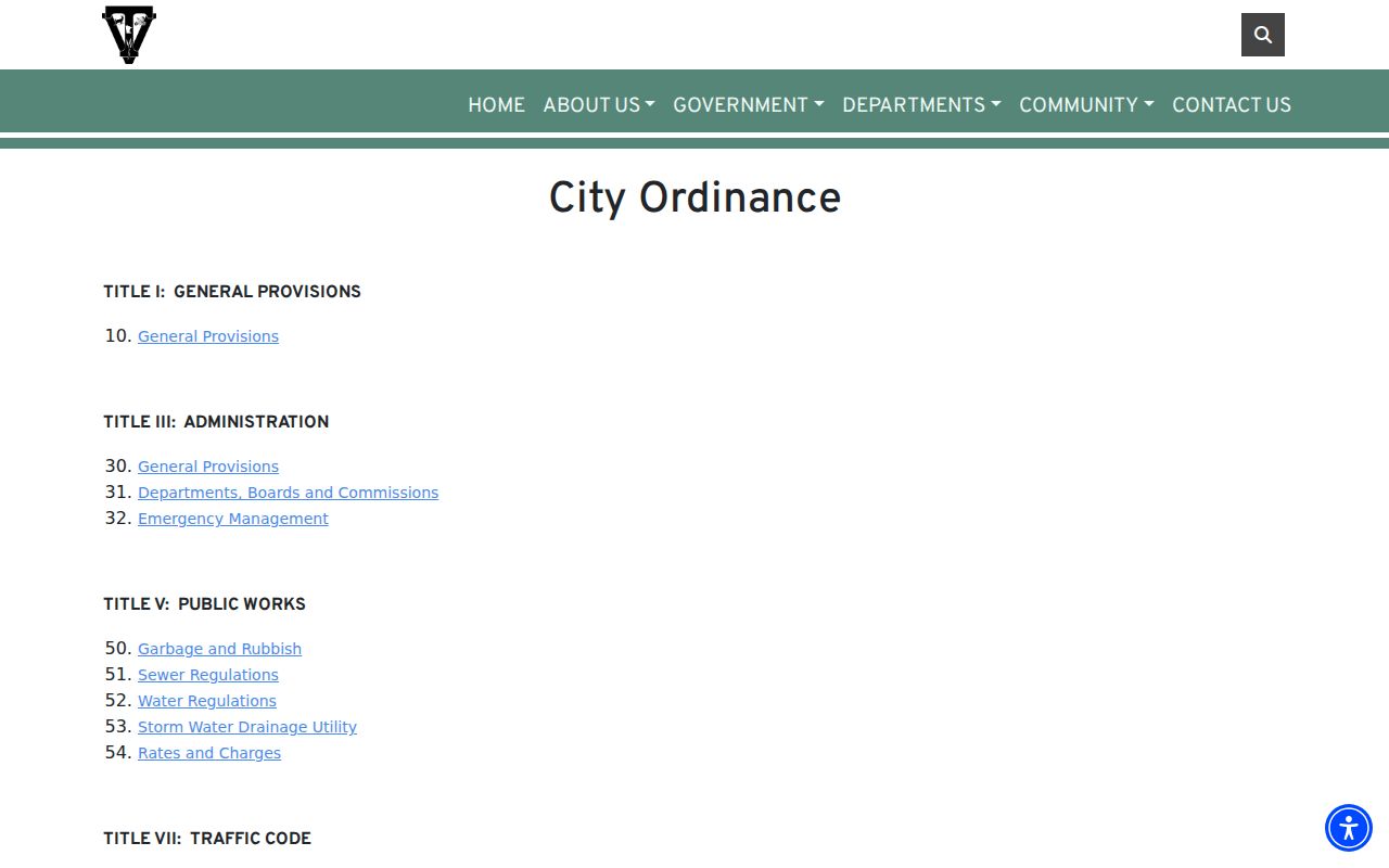 Twin Valley court docket source showing city ordinances
